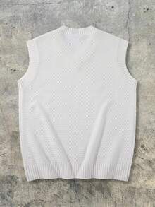 Maglia smanicata casual e ampia, traspirante e confortevole, colore unito minimalista, adatta per primavera, autunno e inverno, moda di strada unisex