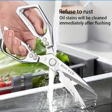 家用日本SK5厨房剪刀，黑钛不锈钢材质，多功能，适合剪鸡骨、鱼，进口剪刀。 - 彩色 - 查看 3