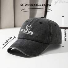 1pc Black Rifle Coffee Company Baseball Cap, Adjustable Lightweight Hip Hop Trucker Hat, Casual Fashion Outdoor Travel Fishing Cap With Curved Brim And Logo, Machine Washable - Navy Blue - View 3