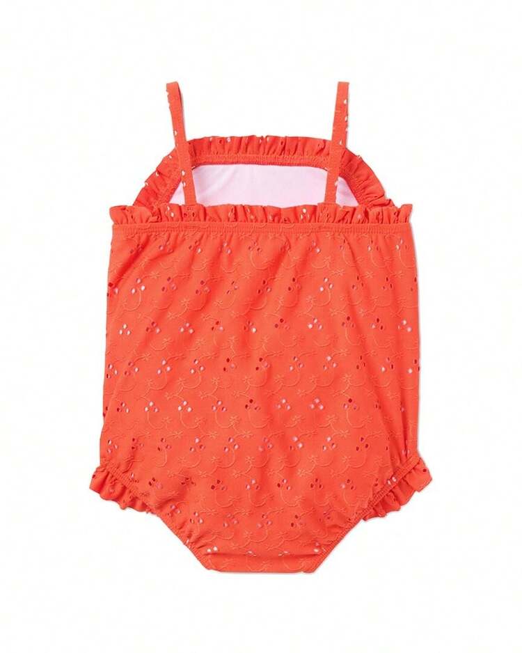 Janie And Jack  Eyelet Swimsuit - 紅色 - 查看 3