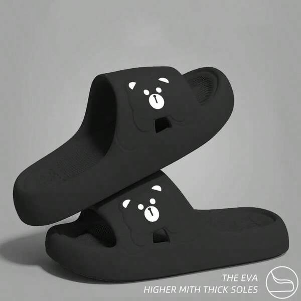 Cartoon Bear Women's Slippers, Lightweight Casual Indoor, Outdoor, Beach, Fashion Slip-On Sandals, Unisex, Summer, Comfortable, Vacation Slippers