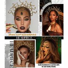 Cerchietto per capelli con serpenti Medusa, copricapo da dea greca con un corpo di serpente realistico, design regolabile e comodo, adatto come accessorio per capelli per feste di Ognissanti, ruoli, feste a tema - accessori di abbigliamento da donna, balli in maschera, appassionati di ruoli, oggetti di scena