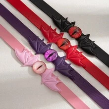 1 pezzo Collana gotica scura con ali e occhio di diavolo in pelle, collare regolabile, regalo perfetto - regalo di compleanno - regalo per ragazzi - regalo per ragazze - regalo di Ognissanti - regalo di Natale