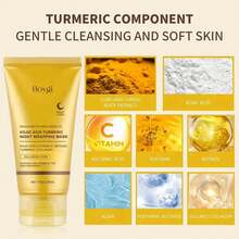 Máscara de Limpeza Suave com Colágeno e Extrato de Açafrão + Essência de Caracol, Hidratante, Nutritiva, Cuidados para Pele Macia