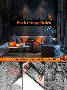 1 Mảnh - Trang phục kinh dị Halloween màu đen - Trang phục trang trí ngoài trời cho bữa tiệc Halloween trong ngôi nhà ma ám, Trang trí mùa thu, Trang trí lễ Tạ ơn, Trang trí lễ hội thu hoạch, Trang trí mùa thu, Trang trí phòng ngủ, Trang trí phòng, Trang trí làm vườn ngoài trời, Trang trí thang cuốn hành lang, Trang trí bàn, Giáng sinh - màu đen - Xem 6