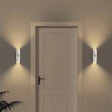 Intelligent Motion Sensor Light, Dual-Head Cat Eye Sensor Lamp, Auto Lighting, Rechargeable 3-Color/Rechargeable RGB Options, USB Powered, Night Light, Suitable For Bedroom, Bathroom, Elderly Room, Children's Room