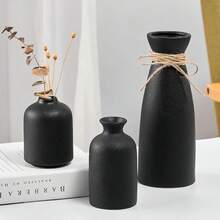 Jarrones De Cerámica, Florero Decorativo para Hogar Minimalista Moderno Fino,Utilizados en la Mesa de la Boda, Fiesta, Escritorio,Sala de Estar, Dormitorio de Oficina - Negro - Ver 13