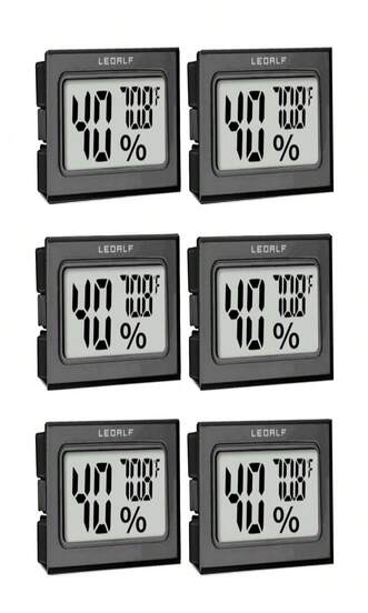 LEOALF Mini Humidity Meter Hygrometer 6 Pack Room Thermometer Indoor Digital Temperature And Humidity Monitor For Home House Office Garden And Cellar