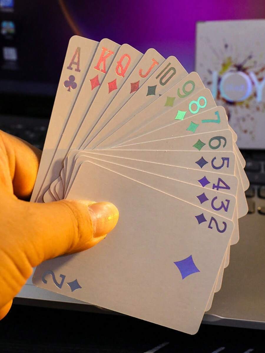 55pcs/Set Laser Reflective Playing Cards - Suitable For Outdoor, Dorm, Home, Christmas Gift, Party Entertainment Essential, Toys & Hobbies, Collectibles, Christmas Gift, Halloween Gift, Party Supplies/Party Decor/Party Favors, Board Games, Teens Sports & Outdoor Games, Teens Juggling Set