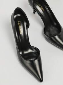 Fall/Winter 2025 Fashionable Pointed Toe Side Hollow Sexy Slim Stiletto High Heel Women Pumps, Elegant,Party Outfits - Black - View 3