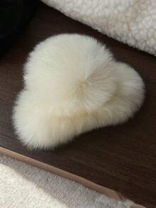 Delicate And Compact ~ A Popular Rabbit-Hair Hairpin For Women In Autumn And Winter, With A Bun On The Back Of The Head As An Embellishment, A High-End Hair Claw Ladies' Hair Clips, Hair Claw With A Niche Design Sense, The Favorite Hair Accessory For Party Christmas, Students And White-Collar Workers Hair Accessories Fall Claw Clip Autumn Hair Clutch Plush Accessories For Vacation Outfits Woman