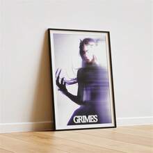 1 Pc Grimes Purple Gradient Scanline Effect Poster, Wall Art, Wall Decoration, Canvas Print, Oil Painting Poster, Modern Minimalist Style Print, Living Room And Room Decoration, Bathroom Decoration, Ideal Gift, No Frame ﻿