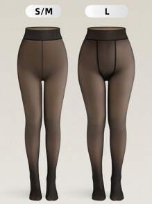 1 par de Meias-calças/Collants Térmicos Forrados de Fleece Preto/Marrom para Mulheres, 300g/200g/80g, Onda, Amor, Coração, Laço, Estampa de Leopardo, Meias de Fleece Grossas, Mostra o Tom de Pele, Sexy, Alta Elasticidade, Legging Ajustada, Macia e Suave, Modelagem de Perna na Moda, Adequada para Fashionista, Jovem, Adolescente, -10-15°C, Meias-calças para Primavera/Outono/Inverno, Festa, Discoteca, Várias Festas, Esportes, Lazer, Negócios e Outros Usos Diários.