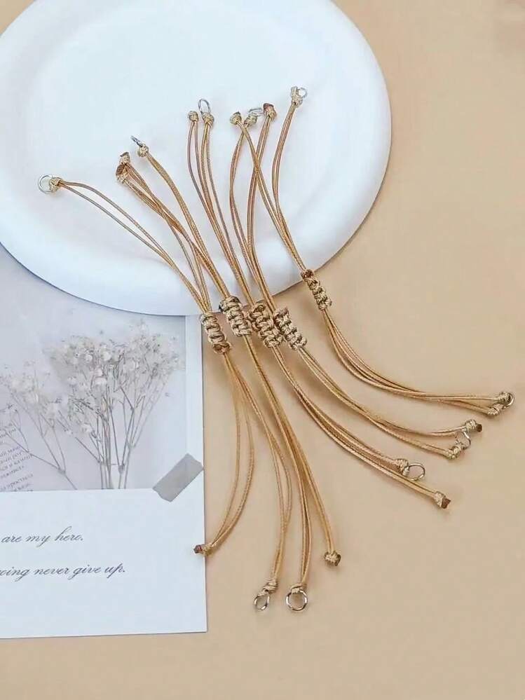 5 piezas rojo ajustable Pulsera de pana para DIY hecho a mano Fabricación de joyas - Rojo - Ver 8