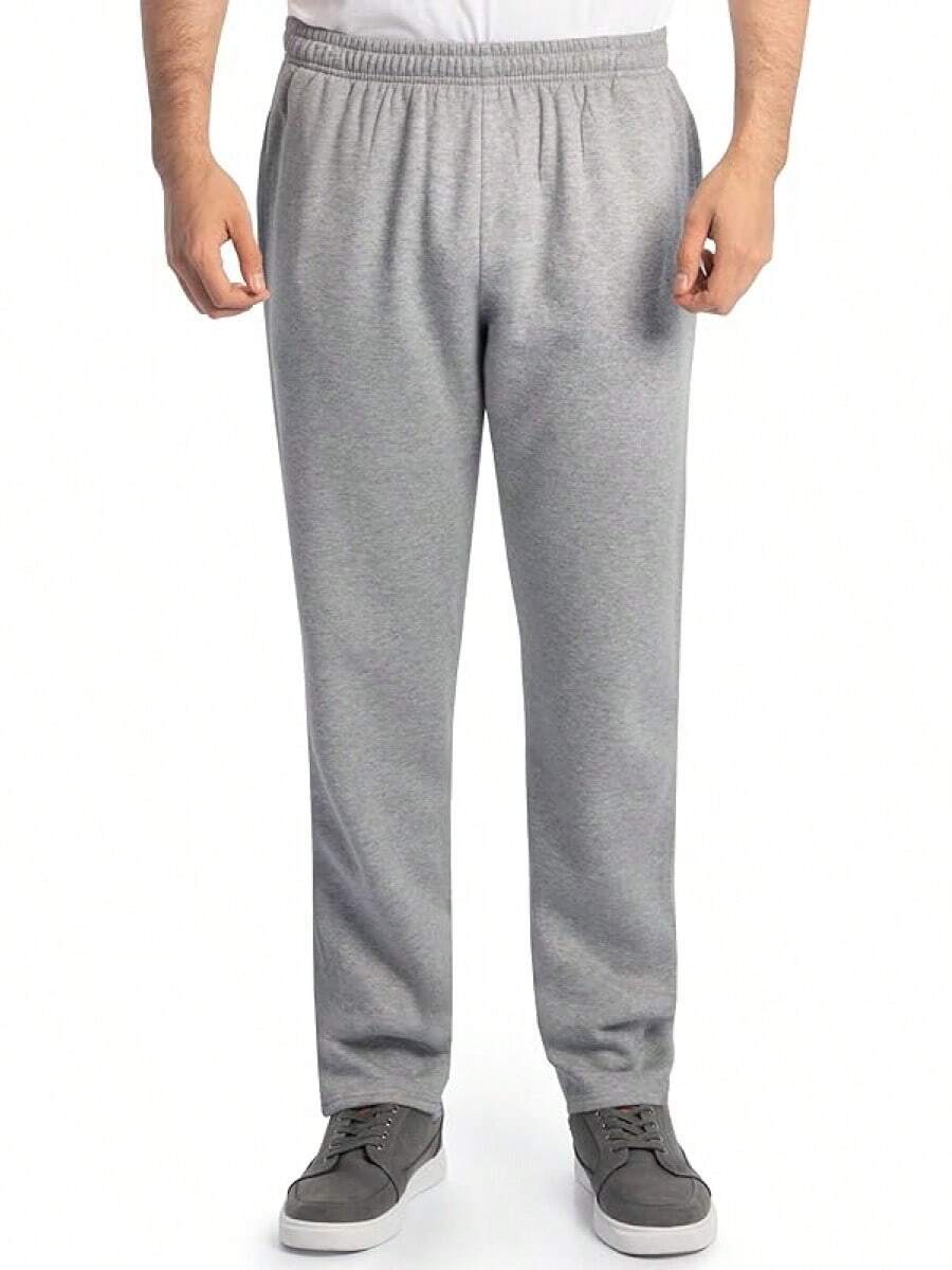 Mens Open Bottom Sweatpants With Pockets, Relaxed Fit, Wicking, Breathable, Popular Sweatpants 2025 - Grey Heather - View 1