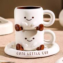 1 Set Cute Doll Feet High-Quality Cup & Saucer, Adorable Milk Cup, Ceramic Water Mug, Office Coffee Cup, Gift, Couple Coffee Cup & Saucer