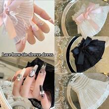 1 Pair Nail Art Photo Shoot Cuffs, Nail Art Lace Wrist Sleeves, Elastic Wrist Cuffs For Sleeves Lace Cuff Shooting Background Props, Lolita Lace Gloves Women's Floral Lace Short Wrist Cuff For Wedding Masquerade, Sweater Cuffs