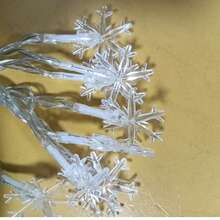 أضواء سلسلة شكل نجمة الثلج للزينة الكريسماسية، أضواء جنية صغيرة، أضواء ديكور نجمة الثلج الكريسماسية، بالجملة