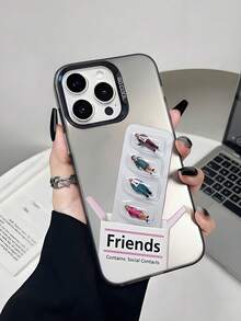 1 件 Friend Capsule 创意插画设计图案手机壳适用于 16 Pro Max，极简设计适用于 14、13、12、11，个性化哑光灰色保护壳适用于 15 Plus、Galaxy - 彩色 - 查看 1