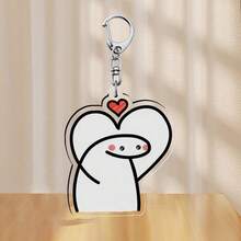 Bộ 1/6 móc khóa Acrylic biểu cảm trái tim vui nhộn, móc khóa nhân vật hoạt hình thời trang màu trắng trong suốt, mặt dây chuyền ba lô, móc khóa điện thoại, quà tặng cho cặp đôi/người hâm mộ, phụ kiện xe hơi trường học, phụ kiện túi xách Y2k dễ thương, phụ kiện xe hơi, ý tưởng quà tặng cho giáo viên, bạn bè, chị em - Nhiều màu - Xem 2