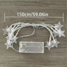 أضواء سلسلة LED بشكل نجوم وقرع هالوين، تعمل بالبطاريات (البطاريات غير مشمولة)، ديكورات مرنة مناسبة للمنزل والحفلات والاحتفالات الداخلية/الخارجية، تتميز بسلسلة أضواء بشكل نجوم يتم التحكم بها بمفتاح.