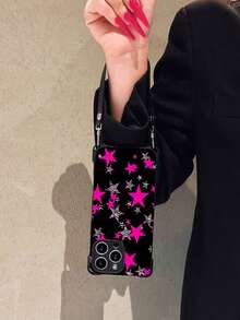 Pink Zebra Star Print Element-Design Phone Case, Suitable For IPhone Models 16, 15, 14 Pro Max, 13, 12, 11, XR, XS Plus Phone Cases, Made Of TPU Silicone Material, Providing Shock And Drop Protection, With Drop Protection Function, And Has A Very Good Hand Feel. It Is The Most Suitable Gift For Family, Friends, And Loved Ones. - 黑色 - 查看 4