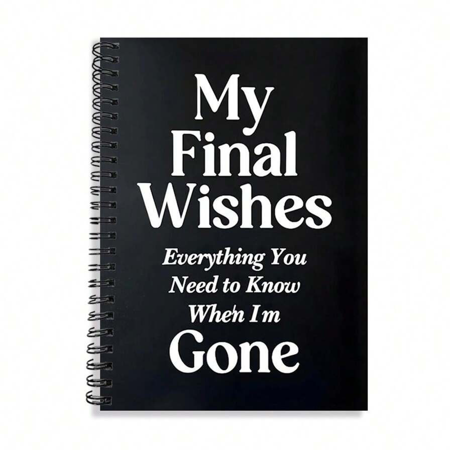 临终规划日记本套装 - 1 件 A5 笔记本“我的最终愿望”和 1 件 A5 笔记本“F*CK！死了！现在怎么办？”，螺旋装订，内含周到的提示，可用于记录最终愿望、遗产详情和感人告别，耐用封面非常适合遗产保存，非常适合为亲人做准备和度过人生的最后一章，是遗产规划和成年里程碑的必备品 - A5 - 查看 1