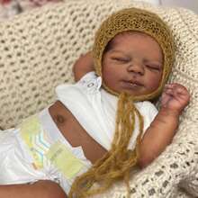 Realistic Reborn Baby Dolls 19 Inch Realistic Toddler Doll Sleeping Real Life Newborn African American Baby Dolls That Look Real Lifelike Baby Dolls Soft Vinyl Body - 彩色 - 查看 4