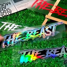 1PC Beast Text Waterproof, UV-Resistant, High-Temperature-Resistant Car Decals Suitable For Covering Scratches On Car And Motorcycle Bodies, Bumpers, Fuel Tanks, And Triangular Windows, As Well As For Personalized Decorative Decals.