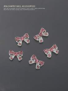 20 件轻奢银合金心形翅膀蝴蝶花朵指甲饰闪亮粉色水钻四角星芭蕾女孩美甲装饰 DIY 指甲宝石适用于亚克力压模指甲手机壳鞋子衣服包包美甲用品指甲饰 - 彩色 - 查看 19