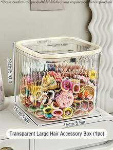 صندوق تخزين اكسسوارات الشعر للأطفال قطعة واحدة، صندوق منظم للمشابك والربطات المطاطية والمجوهرات، سعة كبيرة صندوق تخزين مكتبي، صندوق قسم الأدراج، صندوق شفاف محكم الإغلاق من البولي إيثيلين تيريفثالات، صندوق مقاوم للغبار والرطوبة لاكسسوارات المنزل والأطفال