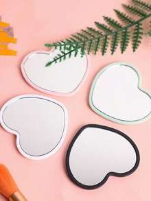 10个心形便携化妆镜和10个礼品袋 - 粉色、绿色、白色、黑色，简约设计，便携轻巧，适合旅行、家居装饰、生日、新娘及伴娘派对礼物、化妆、平价、房间装饰、梳妆台、旅行、卧室、化妆配件、镜子、化妆镜、迷你镜、便携镜、小镜子、手持镜、平价、圣诞礼物、化妆、化妆工具、平价好物、礼物、女士礼物、圣诞礼物、赠品、旅行、平价好物、旅行必备 - 彩色 - 查看 5