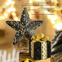 圣诞星树顶饰可重复使用的星形圣诞树顶饰适用于圣诞节派对节日家居装饰