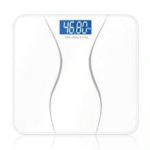 Wireless Digital Bathroom Scale/Body Weight Scale, Tempered Glass Panel, With LCD Display, Lb/Kg Dual Unit Switch, Powered By 2 AAA Batteries (Not Included), Accurate Measurement For Adults, Modern Design, Suitable As Holiday Gift, Christmas Gift Or Summer Essential