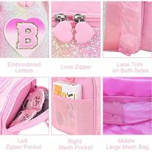 Personalized Monogram Dance Bag Girls - 3-6 Years Duffle Bag Kids Lightweight Resistant Oxford Backpack Ballet Cheerleading Sleepovers Gymnastics - 粉色 - 查看 2