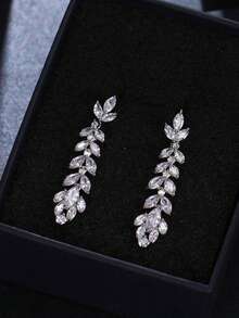 1 par de pendientes de gota con estrella de circonita cúbica de lujo para mujeres, para boda, compromiso, aniversario, fiesta, joyería, regalo del Día de San Valentín - 1# - Ver 6