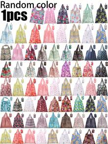 1PC Large-Capacity Shopping Bag, Portable And Foldable Storage Bag. Reusable And Portable, Foldable Vegetable Baskets, Suitable For Grocery, Clothing Storage, Travel And Gift Shopping, Reusable And Foldable Handbags