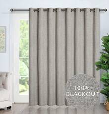 GRALI Cortinaérmica Recamara, Separador de Espacios Extraancho para Dormitorio, Tela Protección Privacidad, Lino, 254 X 241, 1 Panel - Estilo 1 - Beige - Ver 13