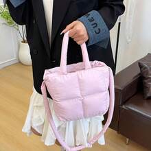 New Padded Handbag, Fashion Large Capacity Versatile, Suitable For Shopping And Gift Giving, Autumn/Winter - Pink - View 5