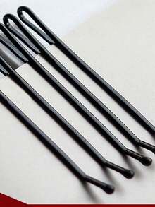 100个/包女士黑色发夹，瘀伤侧夹，发夹，U型发夹，钢夹配件 - 黑色 - 查看 7