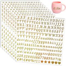 2000 Pieces 10 Sheets Vinyl Letter Stickers Small, 1/2 Inch Cursive Letter, Self-Adhesive Waterproof Alphabet Numbers For Scrapbooking Arts Crafts Water Bottle Mailbox DIY - Multicolor - View 1
