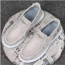 Four-Season Unisex Canvas Slip-On Shoe, Comfortable And Versatile, Low-Top, With A Soft Sole - 灰色 - 查看 3