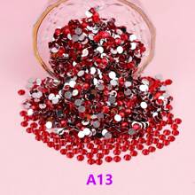 2mm - 6mm Resin Rhinestones Color Non Hotfix FlatBack Glue On Nail Gems Strass Glitter Bling Rhinestone Jelly Beads For Nail Art, Mugs, Bottles, Tumblers, Mobile ,MakeUp DIY Accessories - Red - View 14