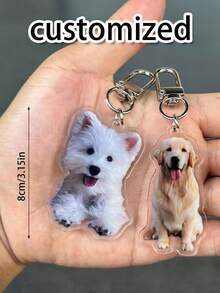 Custom Cat Keychain, Pet Portrait Keychain, Personalized Pet Photo Keychain, Cat Memorial Gift, Holiday Gift For Pet Lovers, Dog Keychain
