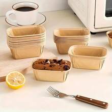 5/50100pcs Mini Loaf Cake Cases - Greaseproof Paper Liners, Muffin, Cupcake & Bread Baking Cups For Baking, Cupcakes, Muffins, And More - Non-Stick, Easy Cleanup, Reusable, And Durable Kraft Paper Loaf Pan For Commercial Kitchens, Bakeries, Parties, Weddings, Birthdays, Baking Accessories, Wedding Dessert Holders, Party Baking Supplies - Nhiều màu - Xem 9