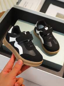 1 par de zapatillas deportivas casuales clásicas de suela de goma con diseño de gancho y bucle antideslizante y suave, de estilo unisex, adecuadas para el otoño