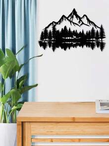 1 pieza Montaña de metal - Decoración de escena, que muestra la belleza de la naturaleza, perfecta para la pared de la sala de estar, la decoración de la cabaña, la esquina del jardín y el espacio de la oficina