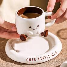 1 Set Cute Doll Feet High-Quality Cup & Saucer, Adorable Milk Cup, Ceramic Water Mug, Office Coffee Cup, Gift, Couple Coffee Cup & Saucer
