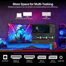 GAWFOLK 34-Inch Curved Gaming Monitor, 4K UHD 165Hz, AMD FreeSync Premium, IPS Panel, 1500R, USB-C & DP Ports, Eye Care, Built-In Speakers - For PC Gaming, Work, And Entertainment, It Is The Perfect Gift Choice For Men Girl,Valentine's Day Gift - 美規A型插(110-127V) - 查看 2