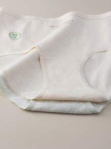 4 Peças de Calcinhas de Algodão Macias e Confortáveis para Mulheres, Cor Sólida com Elástico na Perna, Design com Estampa de Letras